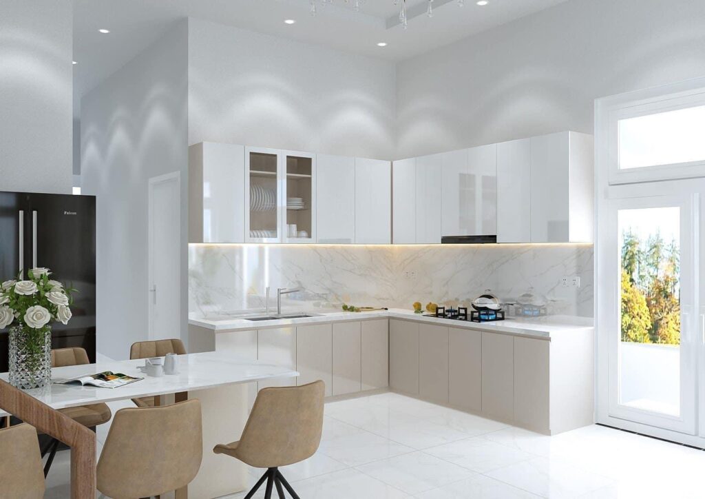 Tủ Bếp phủ Acrylic 