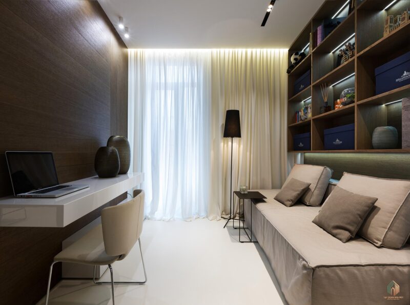 Thiết kế căn hộ studio Không gian ngủ làm việc