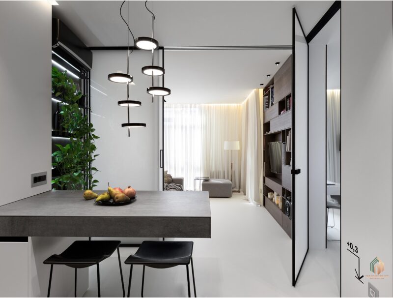 Thiết kế căn hộ studio Vách ngăn phòng thông minh, nội thất căn hộ Studio